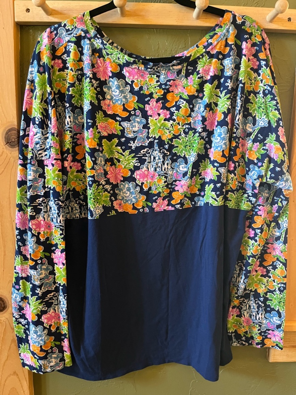 Lilly Pulitzer Navy Multicolor Floral Pullover Top